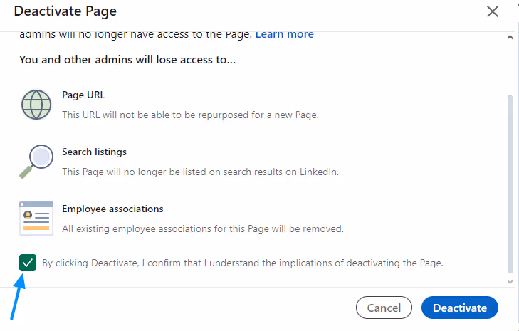 Deactivate page option in the settings.