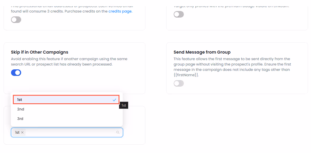 configure settings page on LinkedIn
