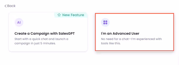 create campaign options salesrobot