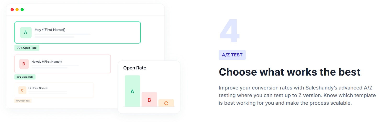 A/B testing in Saleshandy