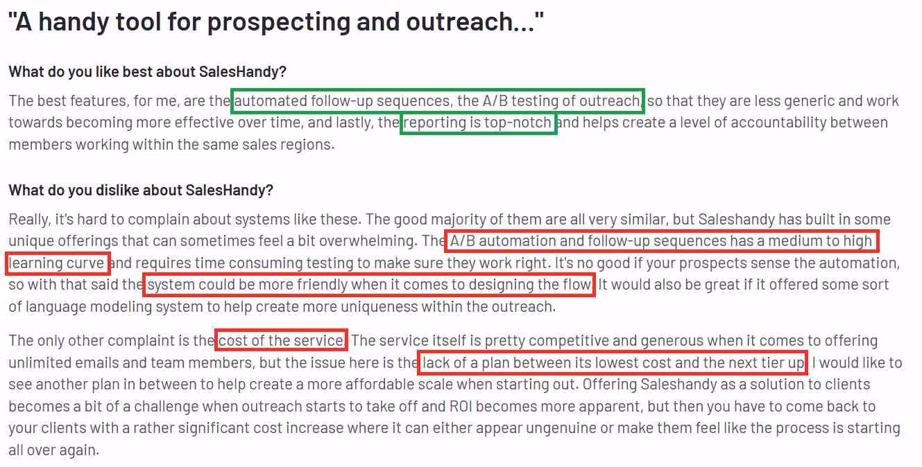 Saleshandy review G2