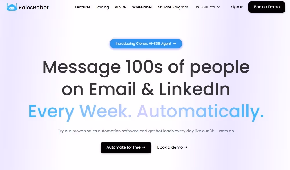 SalesRobot home page