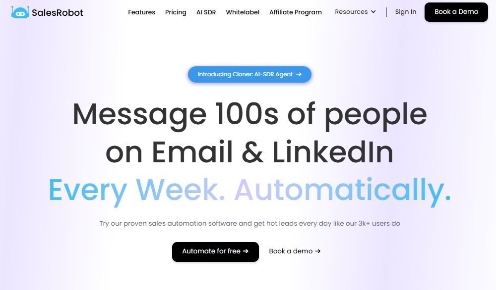 SalesRobot home page