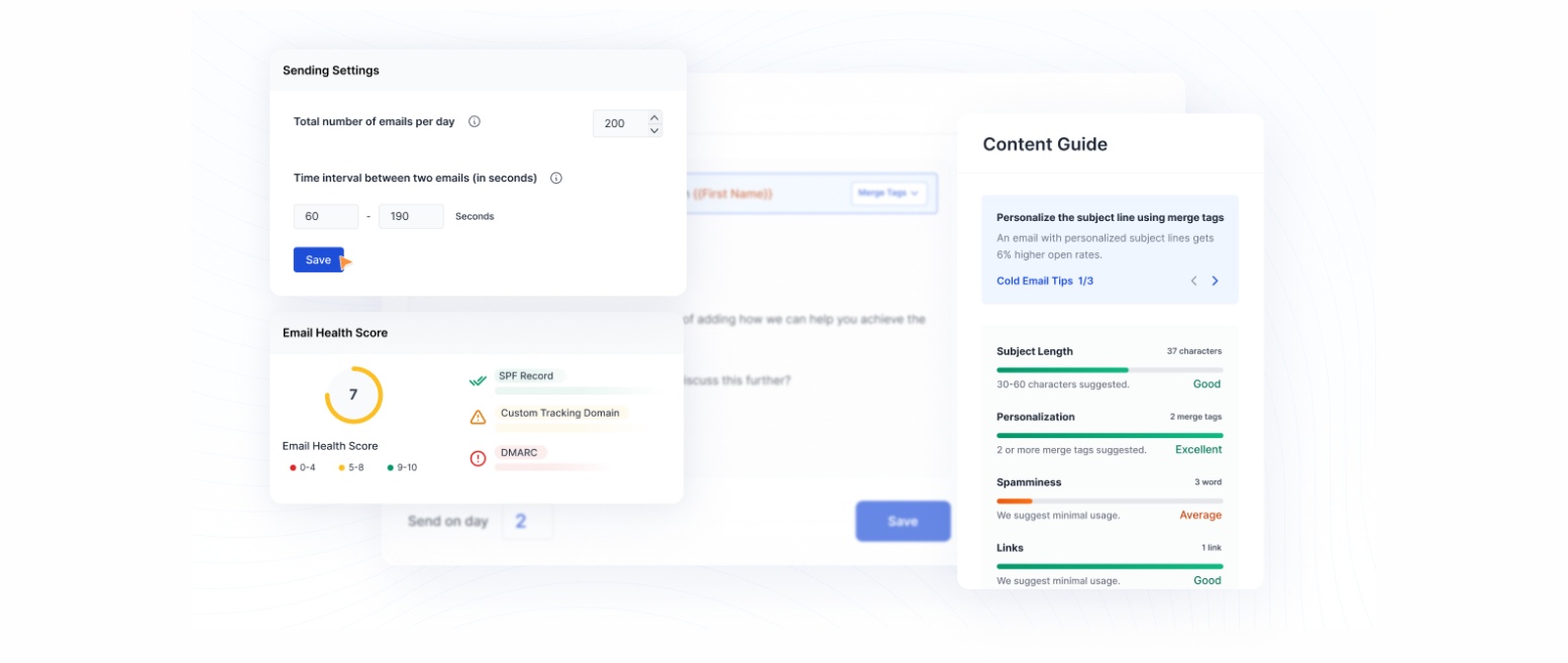Email scoring and content guide in Saleshandy