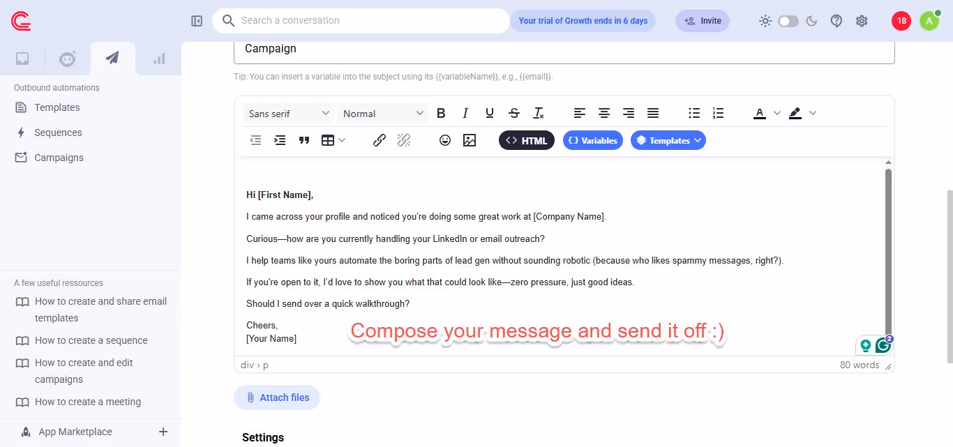 Campaign message composition.