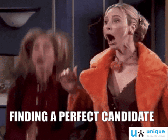 Two women are shocked and the text says FINDING A PERFECT CANDIDATE.