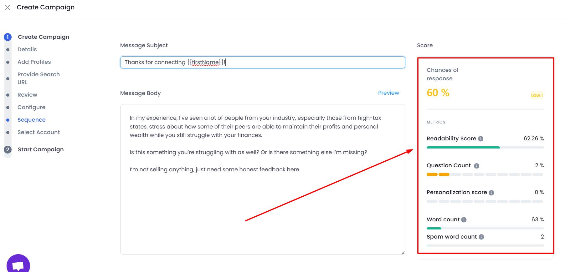 SalesRobot AI brain positive response predictability feature 