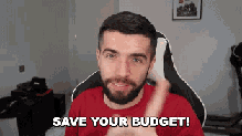 A man is pointing with the text SAVE YOUR BUDGET!