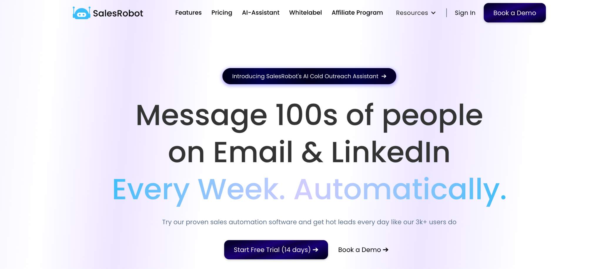 SalesRobot helps you message 100s of people on email and LinkedIn every week automatically.