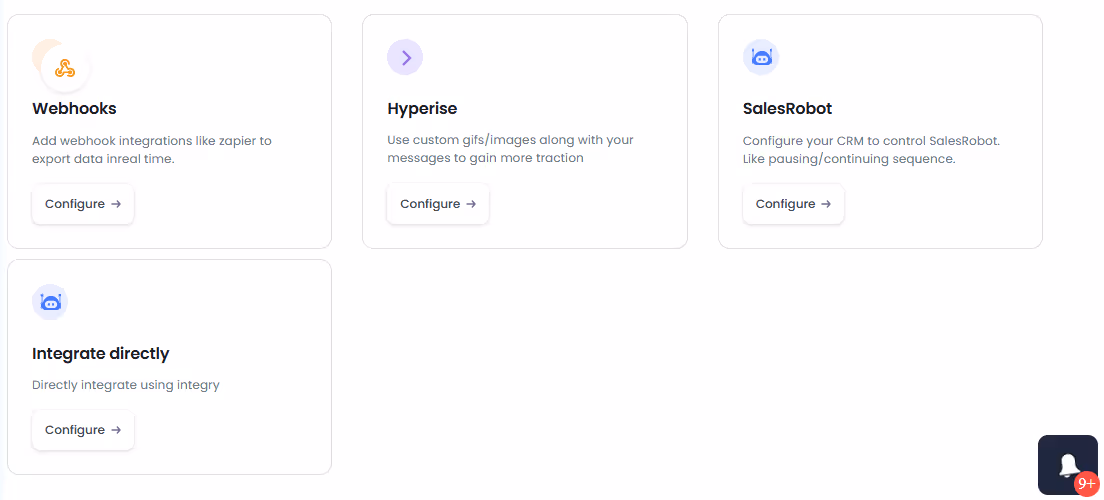 Webhooks, Hyperise, SalesRobot, Integrate directly