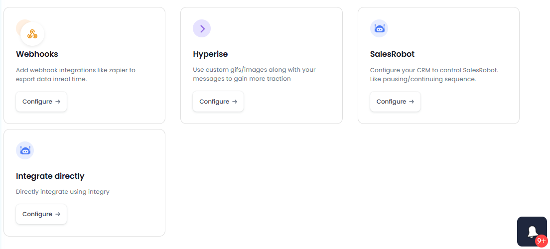 Webhooks, Hyperise, SalesRobot, Integrate directly