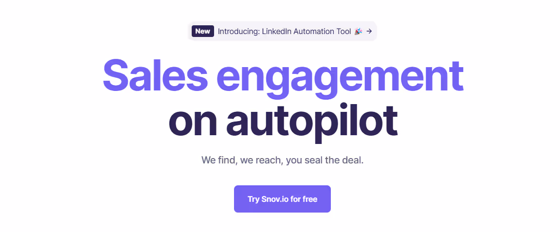 Snov.io's sales engagement platform helps you put sales on autopilot and seal the deal.