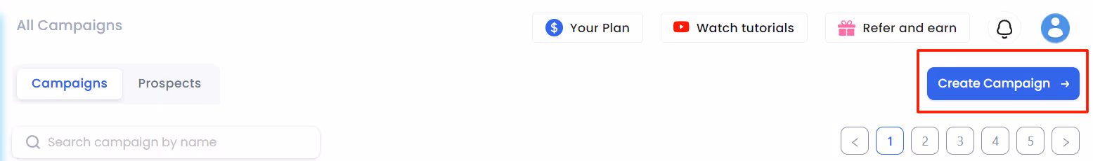 Salesrobot Create Campaign button