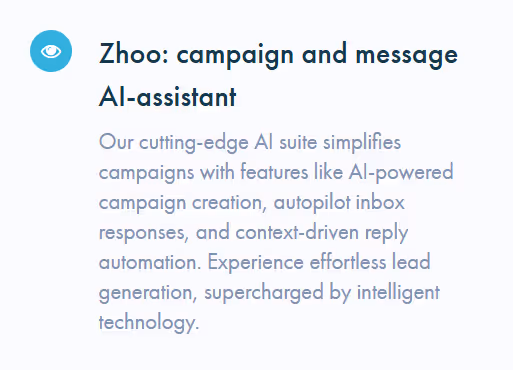 Description of Zhoo, an AI-powered campaign and message assistant.