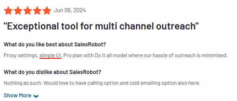 G2 Review of SalesRobot