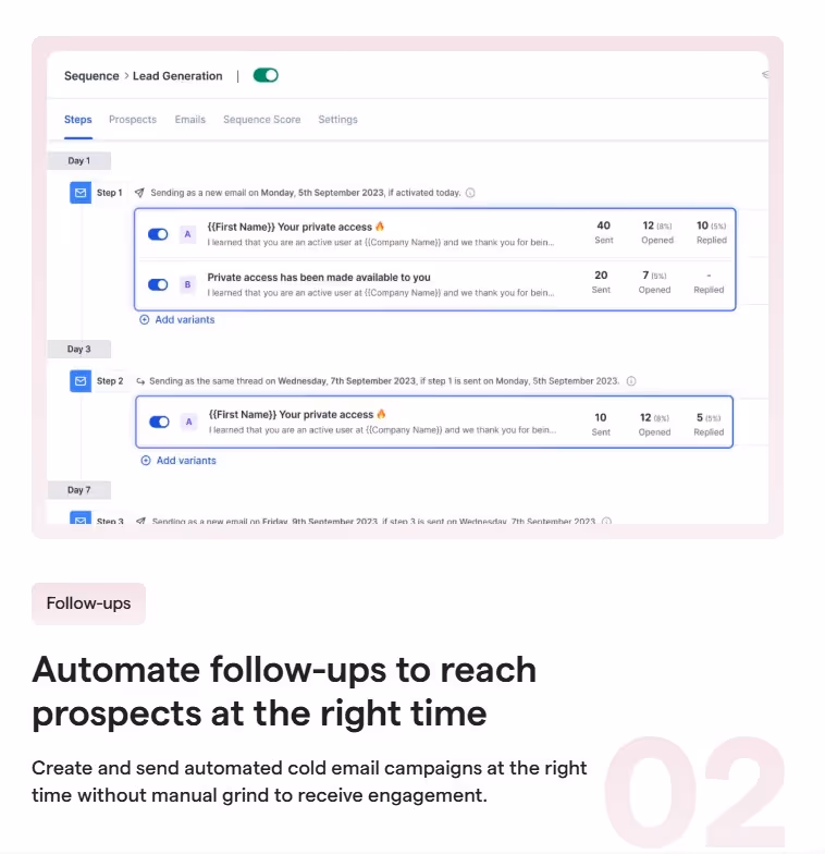 Saleshandy follow-up