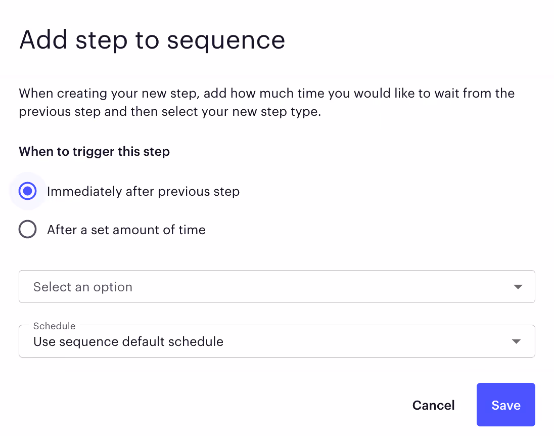 outreach add step to sequence
