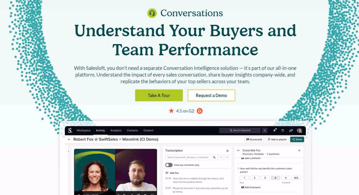 Salesloft Conversations platform for understanding buyer and team performance.