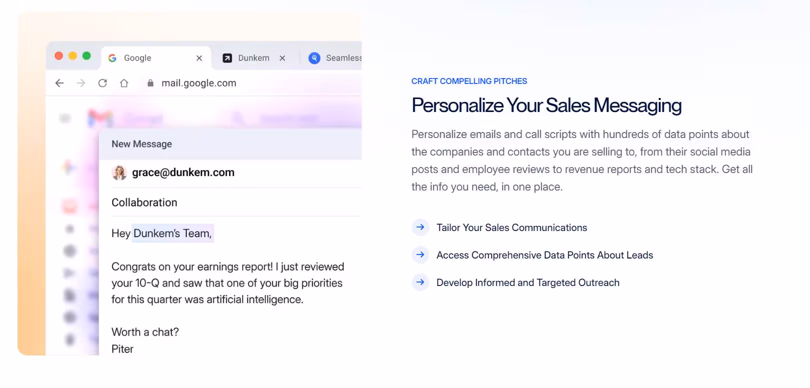 seamless.ai message personalization