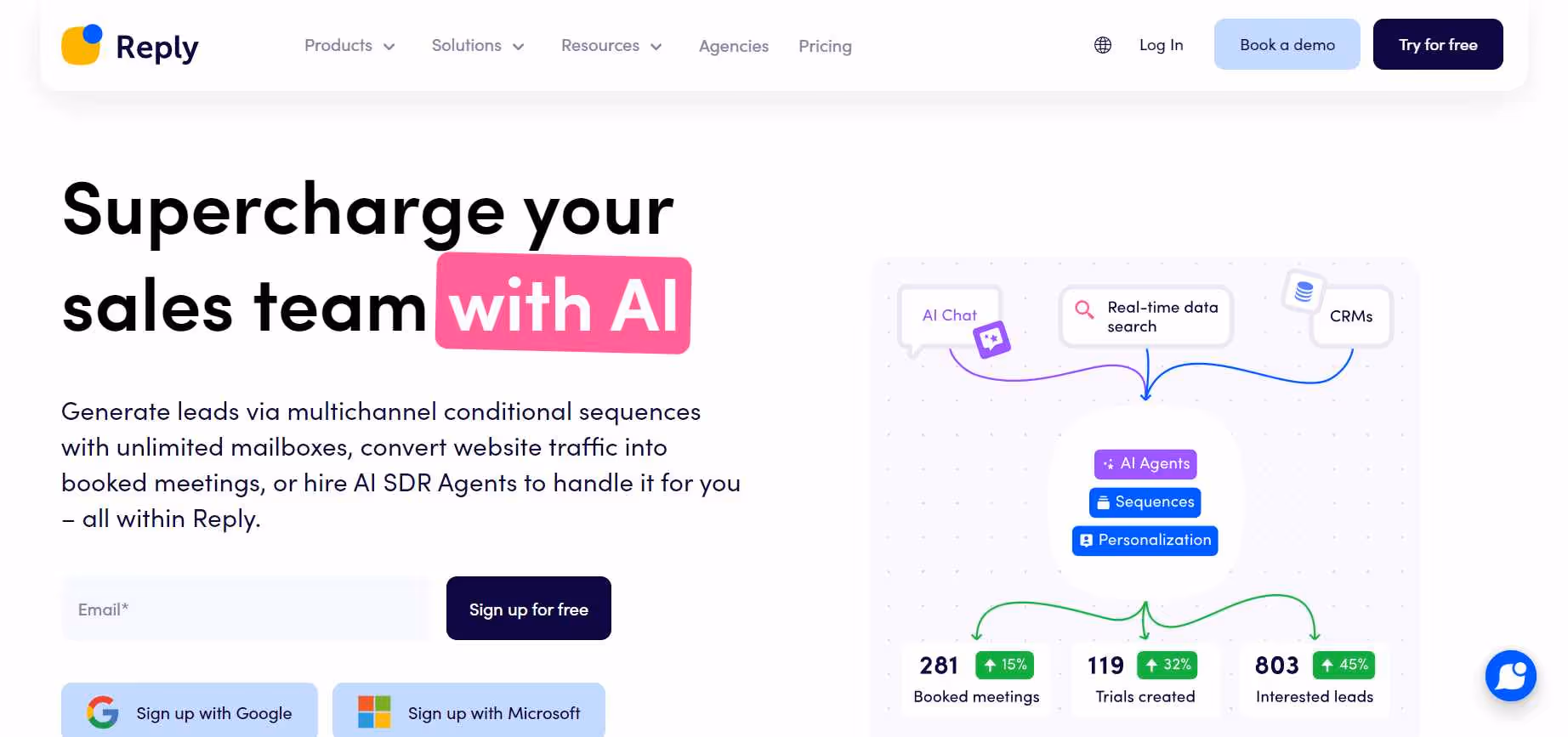 reply.io homepage