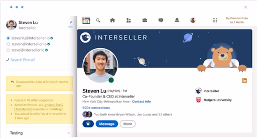 Interseller LinkedIn prospecting 