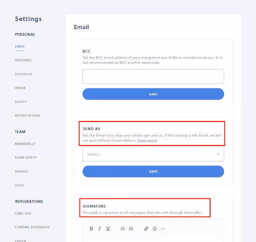 Interseller email domain setup