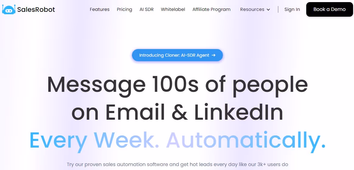 SalesRobot home page