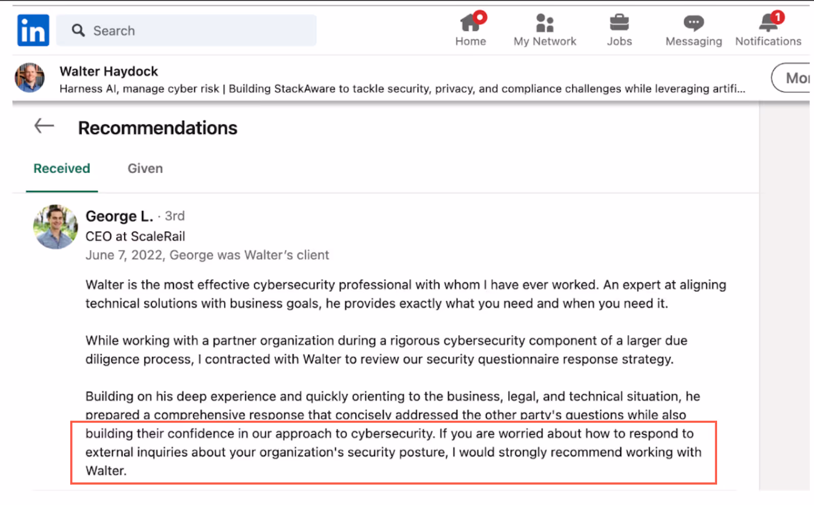Wrapping LinkedIn recommendation with conviction