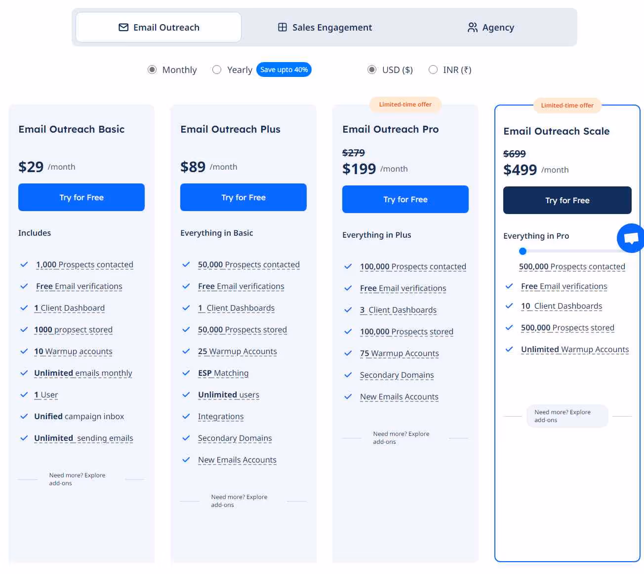 Smartreach email outreach pricing