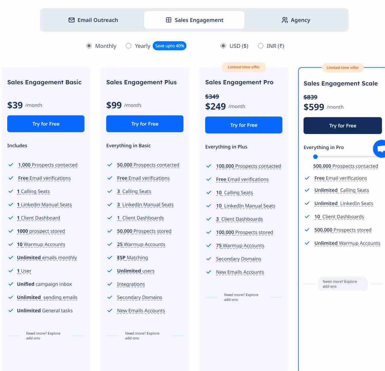 Smartreach sales engagement pricing