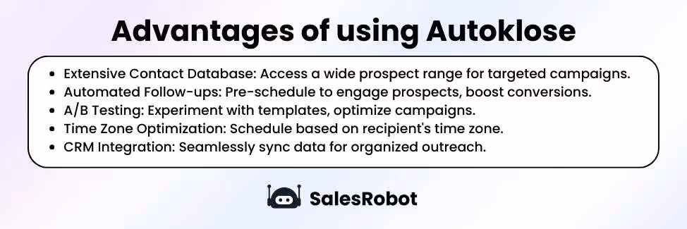 Autoklose advantages table