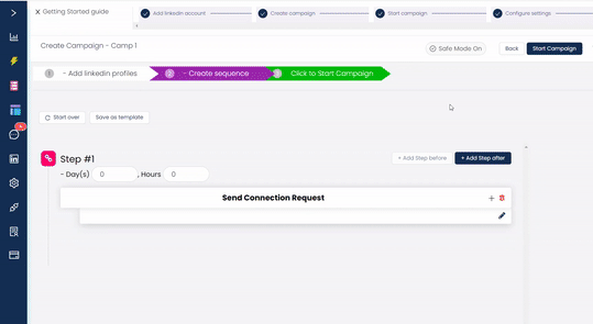 steps to add a message on salesrobot