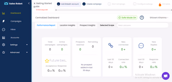 salesrobot dashboard