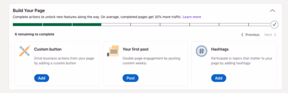 create linkedin page