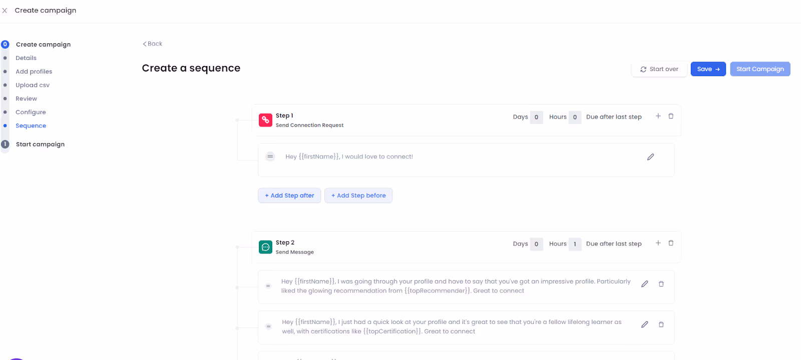 creating automation sequences with salesrobot