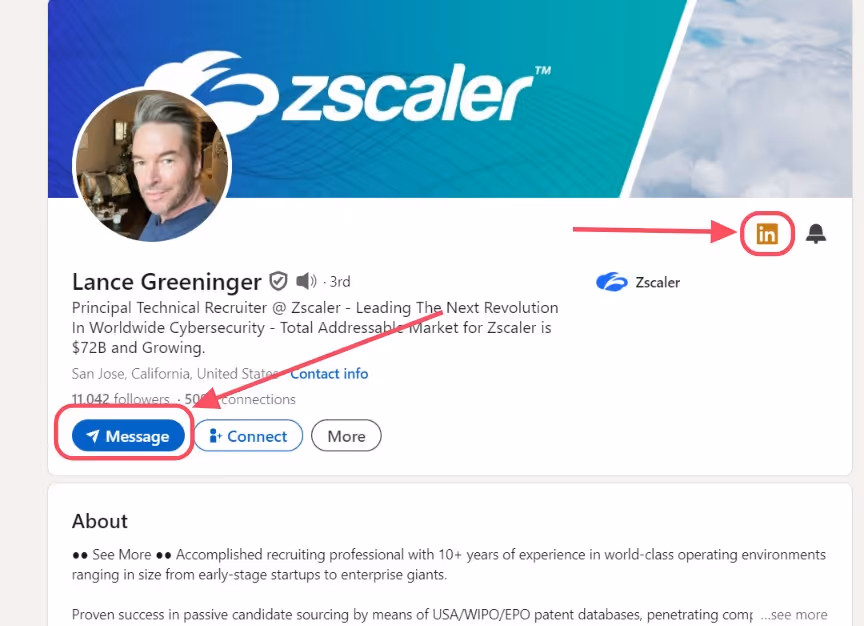 LinkedIn Open Profile example