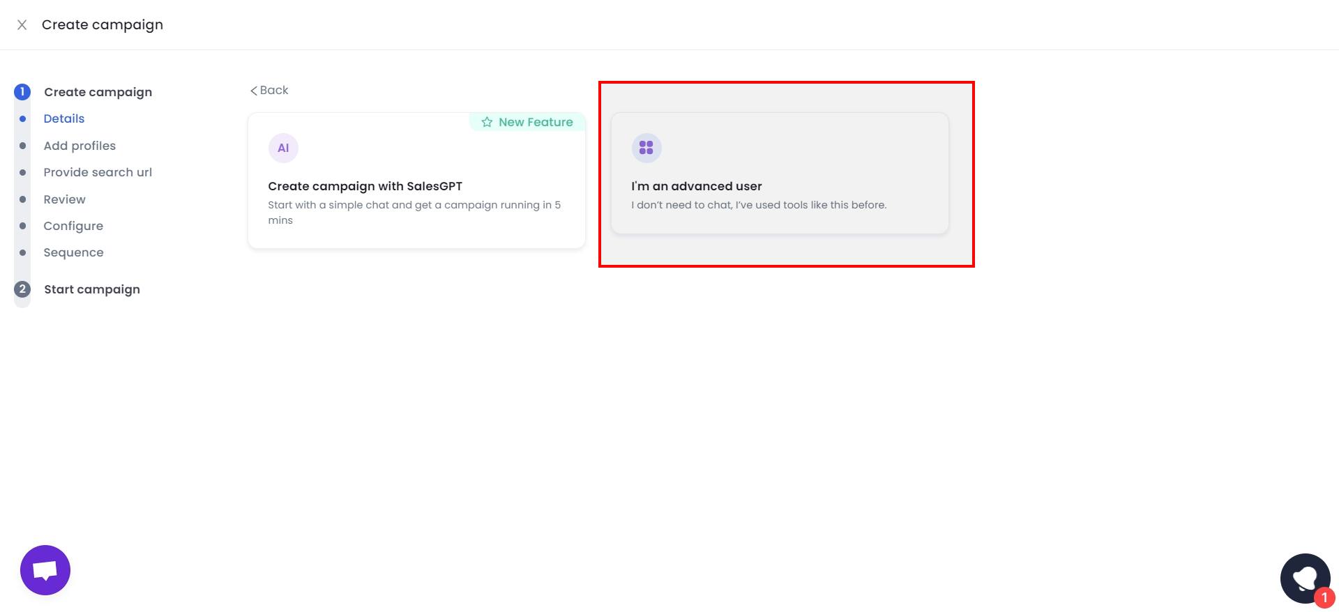 Click to search for advanced users on Salesrobot.