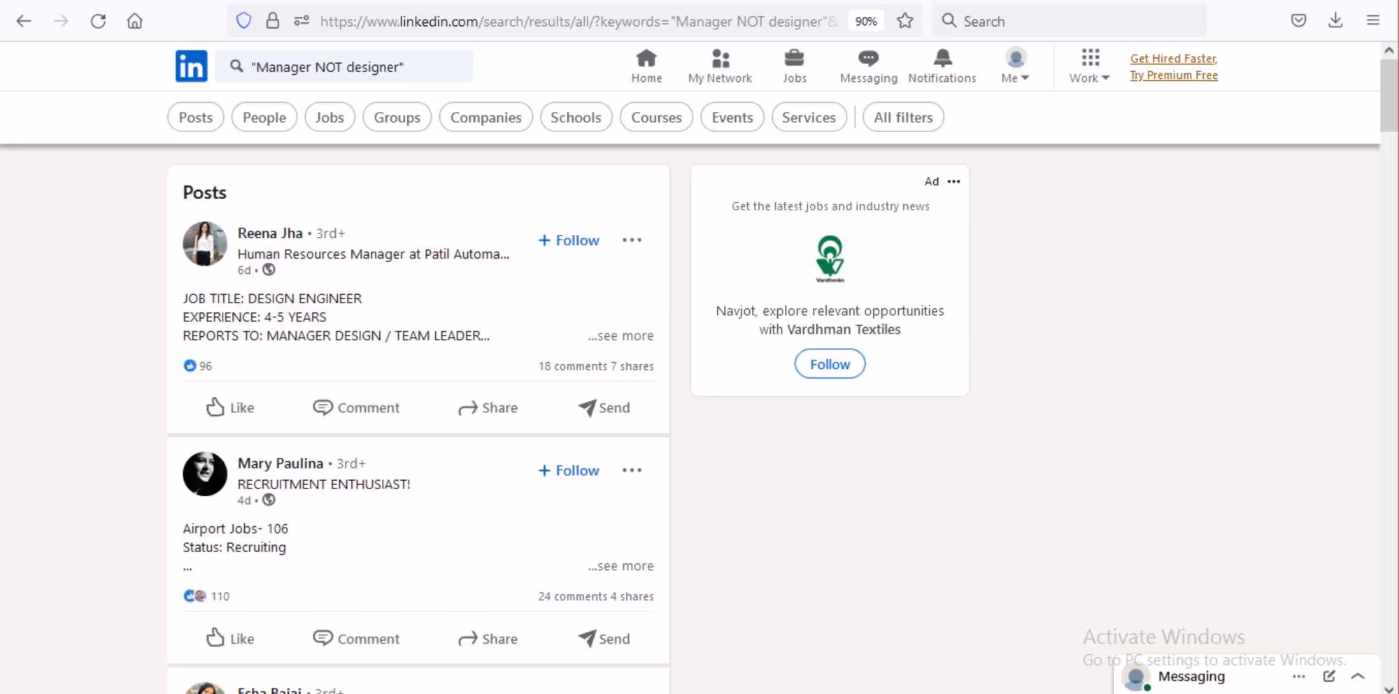 Search for manager not designers.