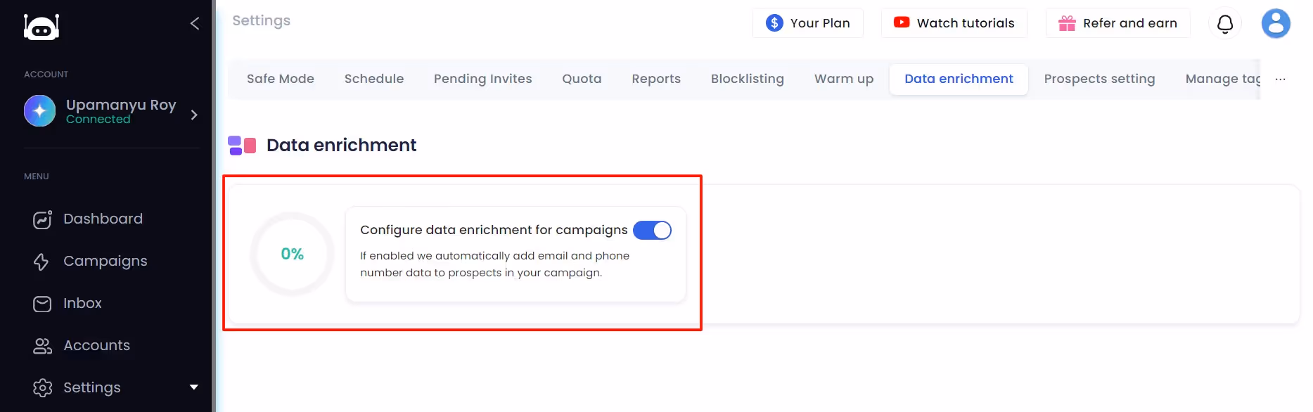 Data enrichment in Salesrobot