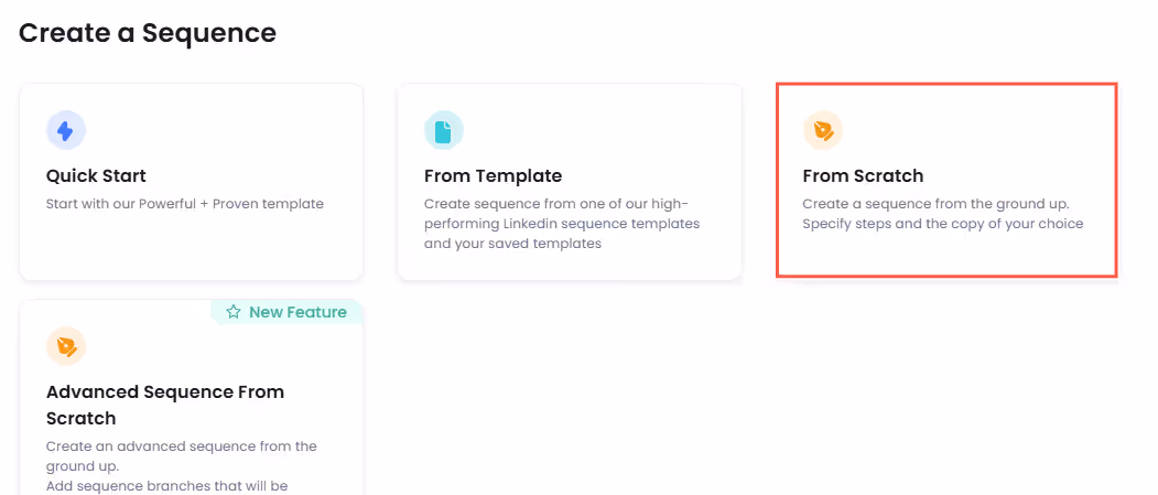 Create a sequence options SalesRobot