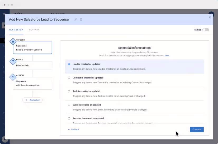 MixMax Salesforce sequencing feature