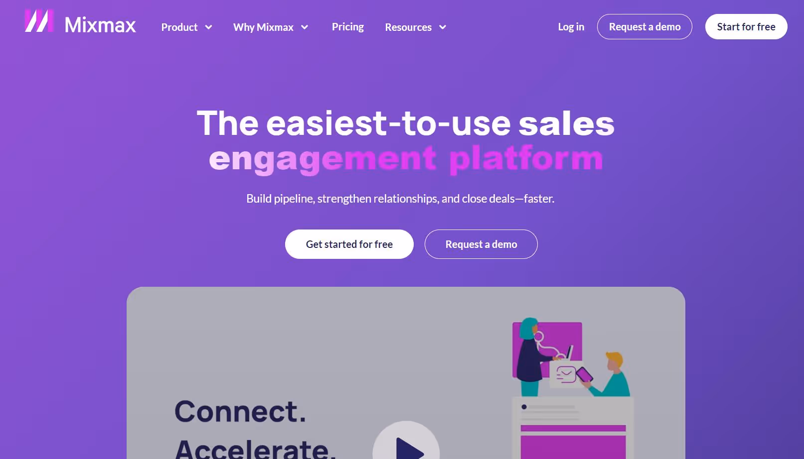 Mixmax sales engagement tool landing page.