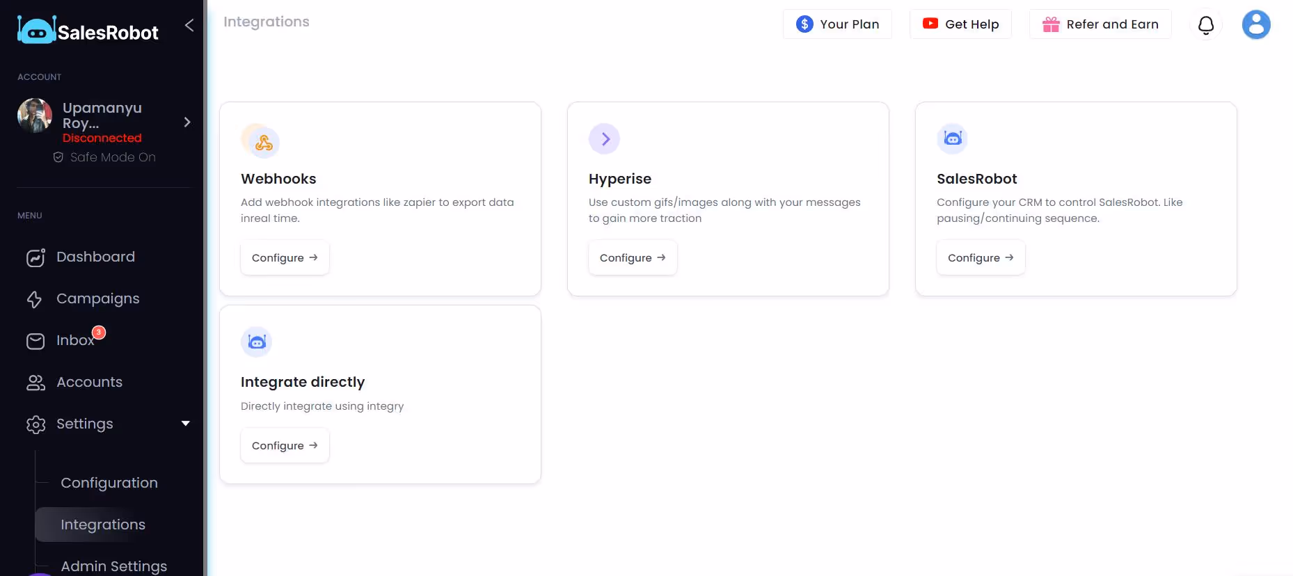 SalesRobot integration options