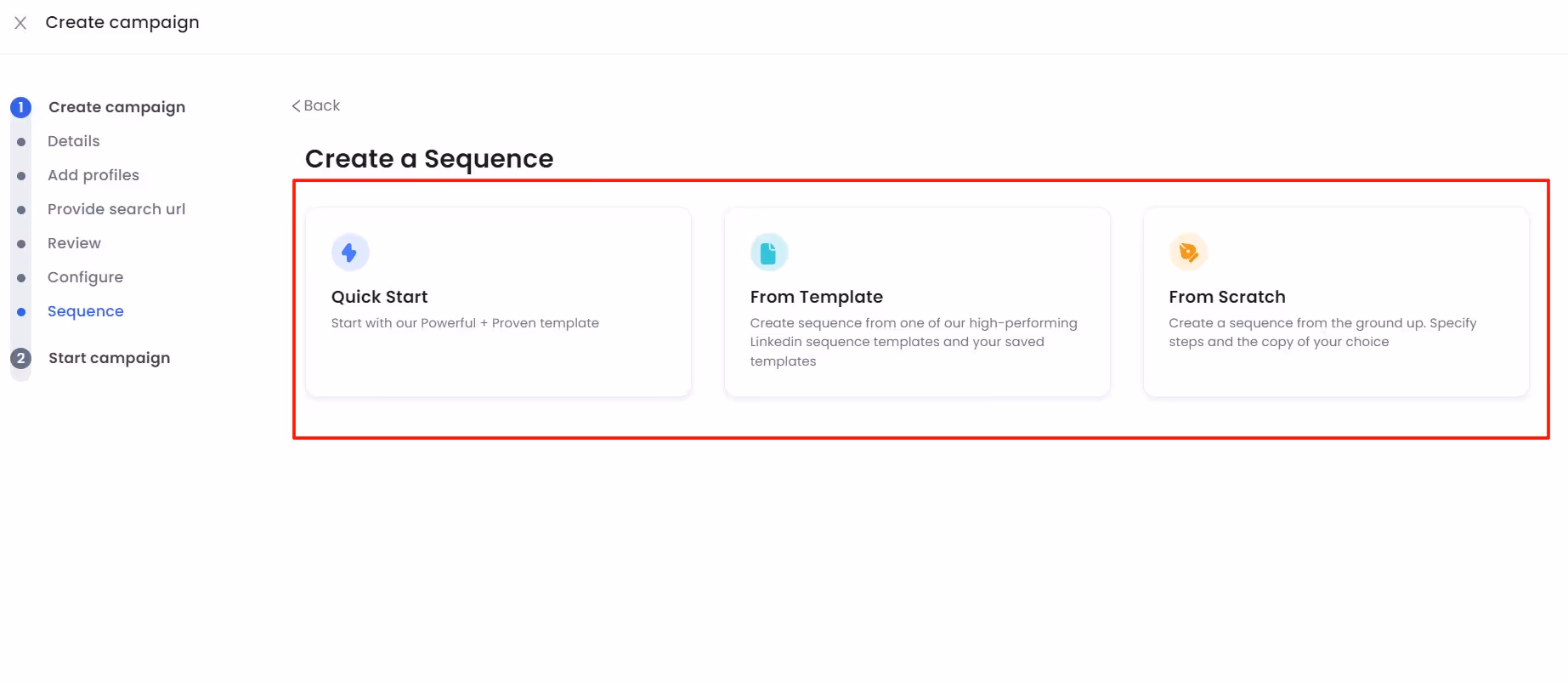 Salesrobot message sequence templates options