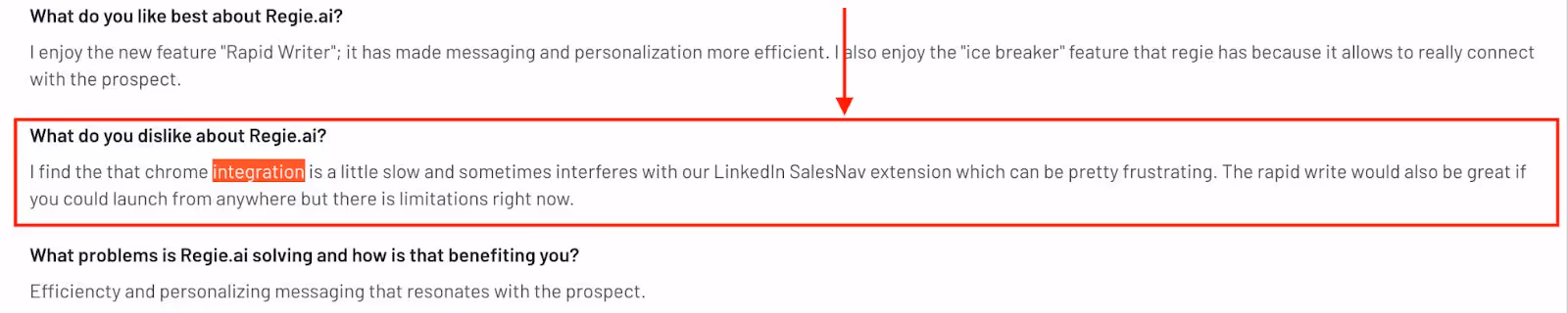 Regie.ai lacks integrations