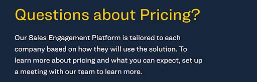 InsideSales request pricing page