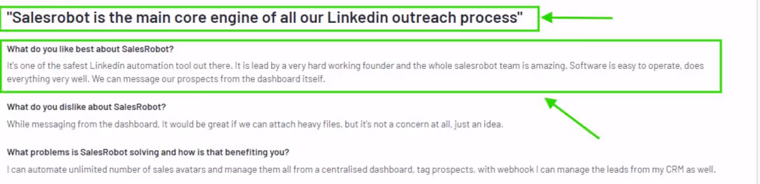 G2 review of Salesrobot