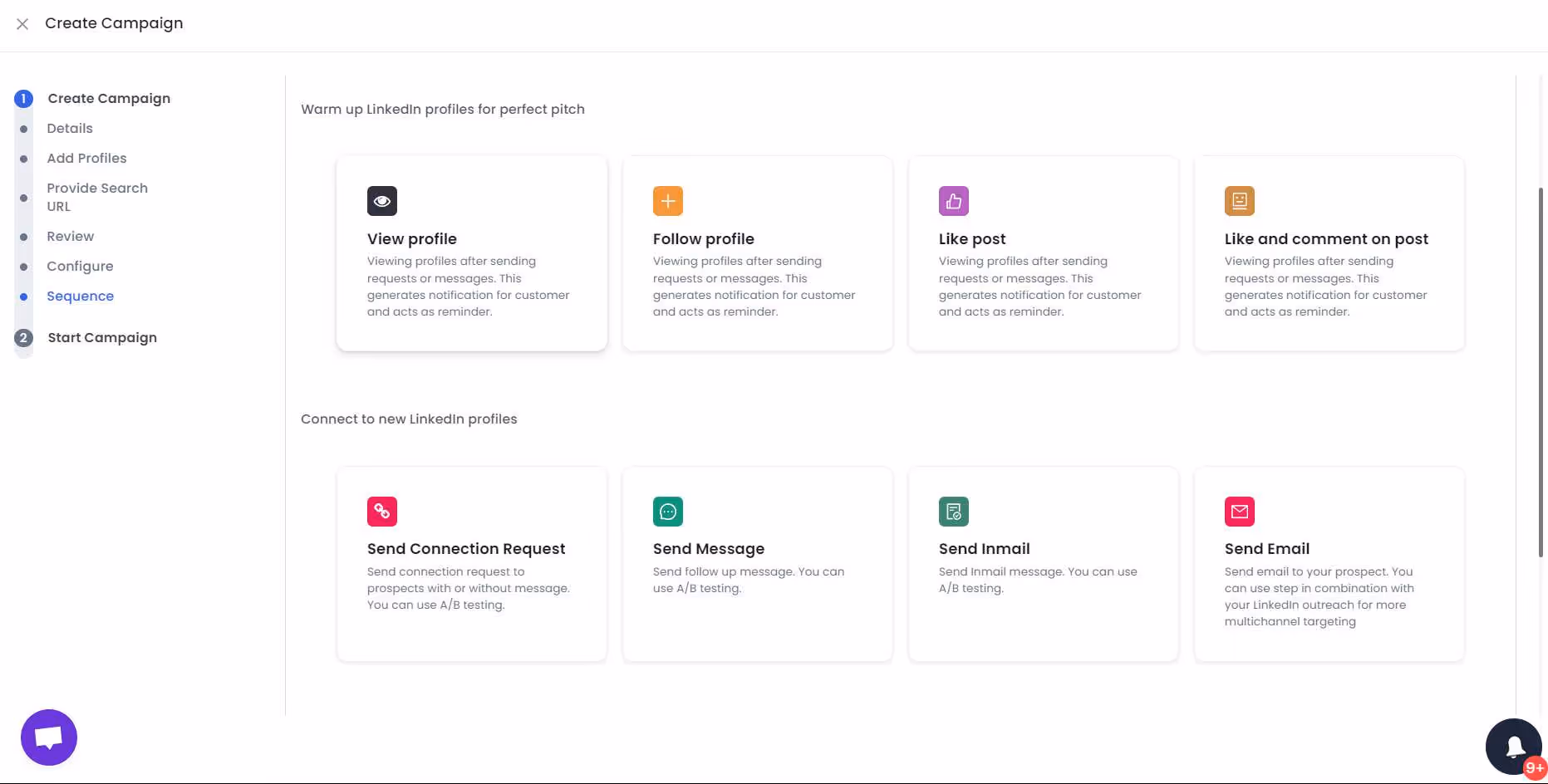 SalesRobot campaign creation advanced steps