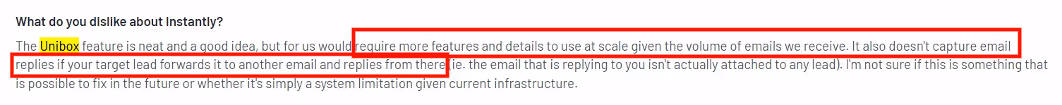 A bad review of Instantly.