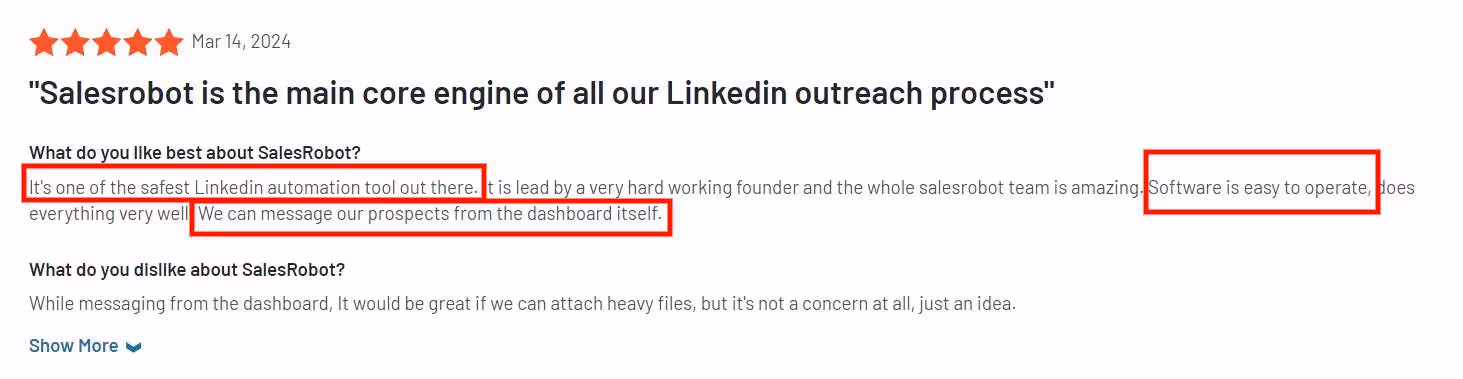 A good review of Salesrobot.